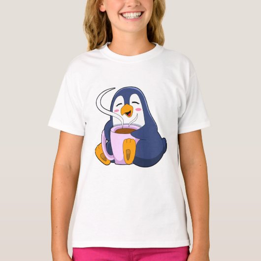 Penguin met Cup T-shirt (Voorkant)