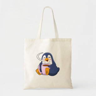 Penguin met Cup Tote Bag