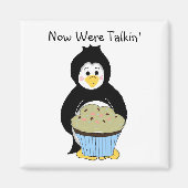 Penguin met Cupcake Magneet (Voorkant)