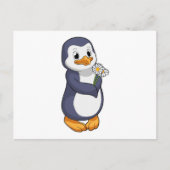 Penguin met Daisy Briefkaart (Voorkant)