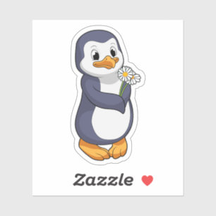 Penguin met Daisy Sticker