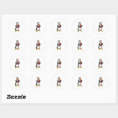 Penguin met Drink bekertje met stro Ronde Sticker (Vel)