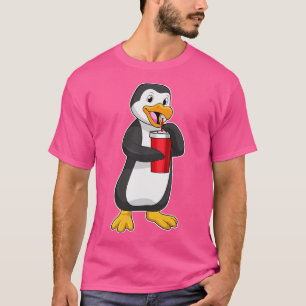 Penguin met Drink bekertje met stro T-shirt