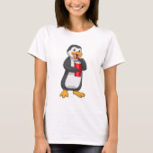 Penguin met Drink bekertje met stro T-shirt (Voorkant)