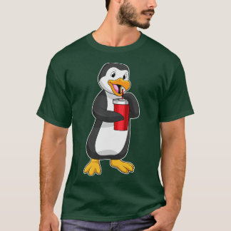 Penguin met Drink bekertje met stro T-shirt