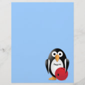 Penguin met een bowlingkom flyer (Voorkant)