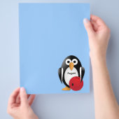 Penguin met een bowlingkom flyer (Hand)