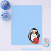 Penguin met een bowlingkom flyer (Enkel)