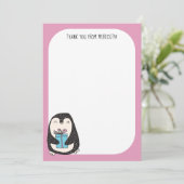 Penguin met een Cadeau flatpanel - Hartelijk dank Kaart (Staand voorkant)