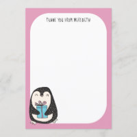 Penguin met een Cadeau flatpanel - Hartelijk dank