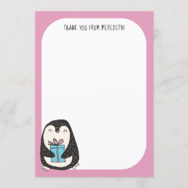 Penguin met een Cadeau flatpanel - Hartelijk dank Kaart