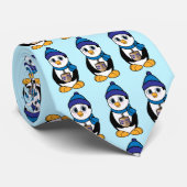 Penguin met een Dreidel bij Hanukkah Stropdas (Opgerold)