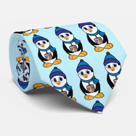 Penguin met een Dreidel bij Hanukkah Stropdas
