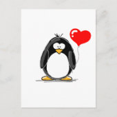 Penguin met een hartballon briefkaart (Voorkant)