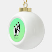 Penguin met een mobiele telefoon keramische bal ornament (Rechts)