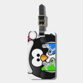 Penguin met Gifts Bagagelabel (Voorkant verticaal)
