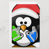 Penguin met Gifts Briefpapier (Voorkant / Achterkant)
