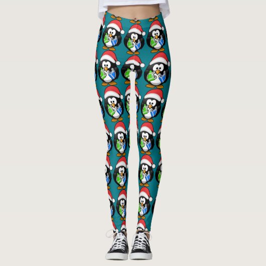 Penguin met Gifts Leggings (Voorkant)