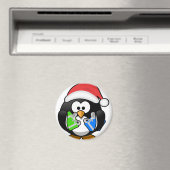 Penguin met Gifts Magneet (Insitu (Vaatwasser))