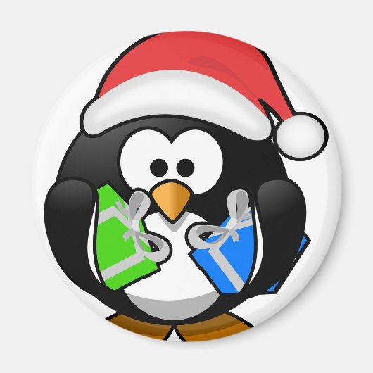 Penguin met Gifts Magneet (Voorkant)
