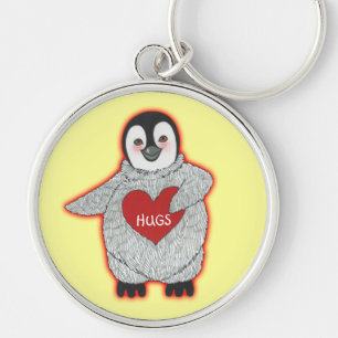 Penguin met Heart Hugs Sleutelhanger