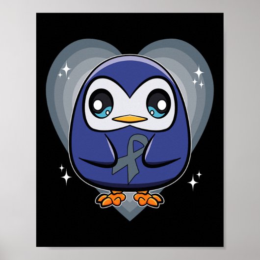 Penguin met lint wereld dyslexie bewustzijn poster (Voorkant)