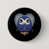 Penguin met lint wereld dyslexie bewustzijn ronde button 5,7 cm (Voorkant)