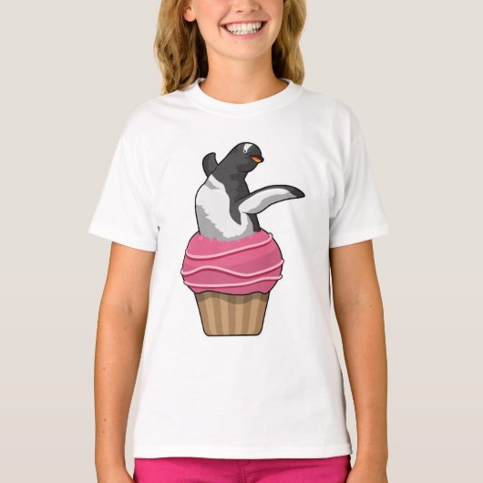 Penguin met Muffin T-shirt (Voorkant)