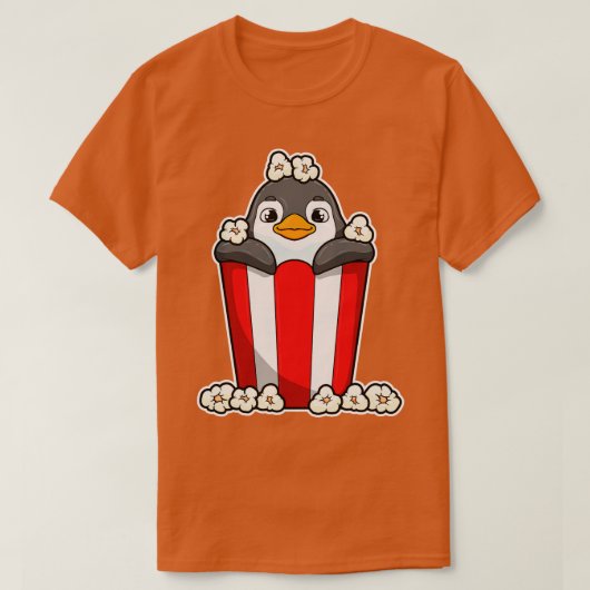 Penguin met Popcorn-cone T-shirt (Design voorkant)