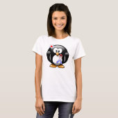 Penguin met rode, witte en blauwe lint t-shirt (Voorkant volledig)