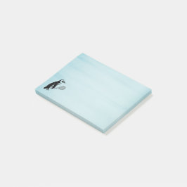 Penguin met Tennis Racket op blauwe achtergrond Post-it® Notes