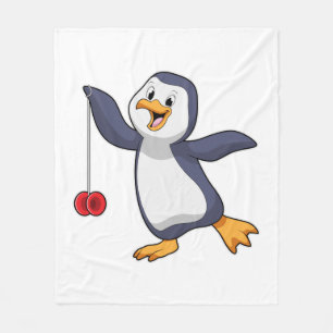 Penguin met Yo-Yo Fleece Deken