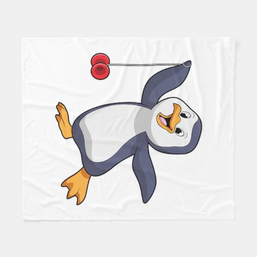 Penguin met Yo-Yo Fleece Deken (Voorkant (Horizontaal))
