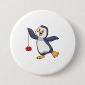 Penguin met Yo-Yo Ronde Button 7,6 Cm (Voorkant)
