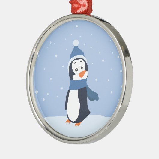 Penguin Metalen Ornament (Links)