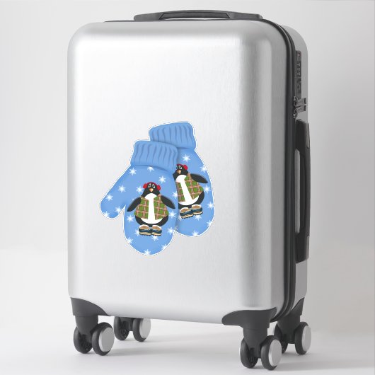 Penguin Mittens | Kerstkerst groot Sticker (Koffer)