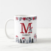 Penguin Monogram Naam Kerstmis Koffiemok (Links)