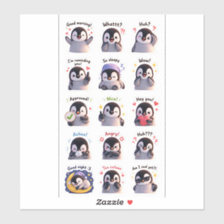 Penguin Moodies – Stickerpak met Malle Gezichten Sticker