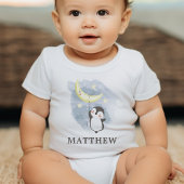 Penguin Moon Waterverf Baby Bodysuit