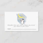 Penguin Moon Waterverf Baby shower Informatiekaartje (Voorkant)