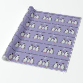 Penguin Moon Wrapping Paper Cadeaupapier (Uitgerold)