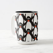Penguin Morning Party Tweekleurige Koffiemok (Voorkant links)