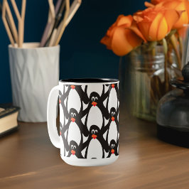 Penguin Morning Party Tweekleurige Koffiemok