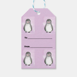 Penguin motief cadeaulabel
