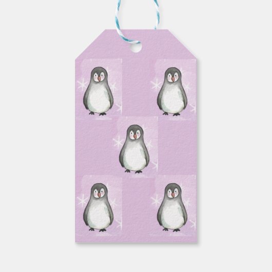Penguin motief cadeaulabel (Achterkant)