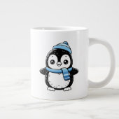 Penguin Mug Cute Winter  | Penguin with Hat and Sc Grote Koffiekop (Rechts)