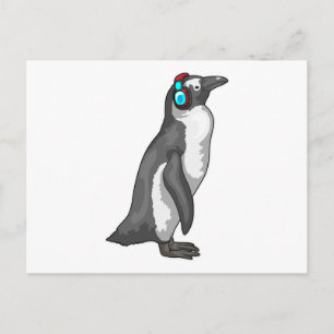 Penguin Music-hoofdtelefoon Briefkaart