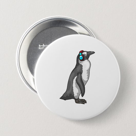 Penguin Music-hoofdtelefoon Ronde Button 7,6 Cm (Voorkant /achterkant)