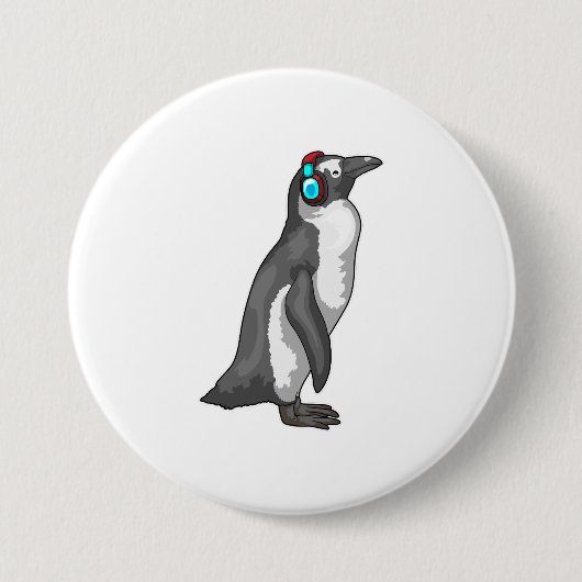 Penguin Music-hoofdtelefoon Ronde Button 7,6 Cm (Voorkant)