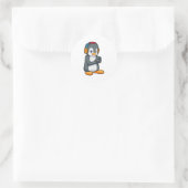 Penguin Music-hoofdtelefoon Ronde Sticker (Tas)